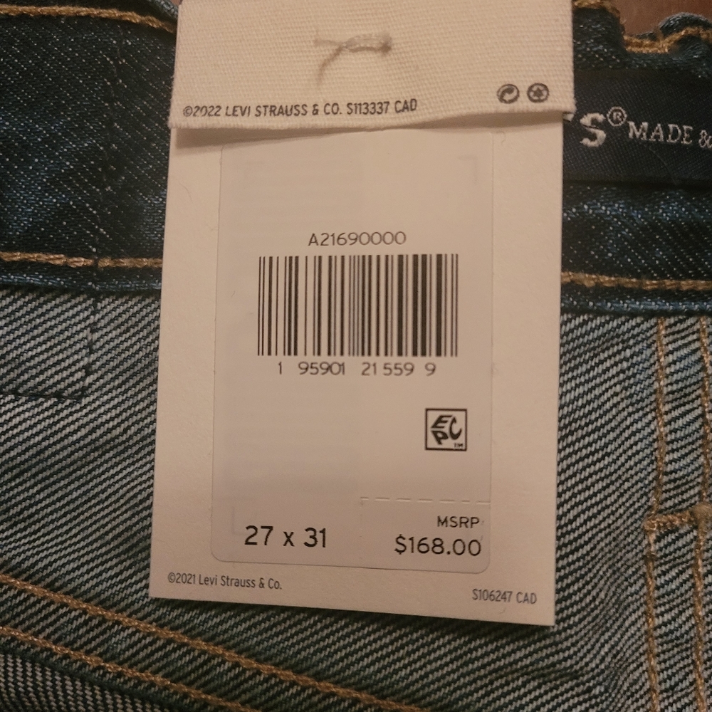 Levis Made & Crafted Womens Denim Jean 25 Full Flare High Rise Dark Blue New - Picture 7 of 11